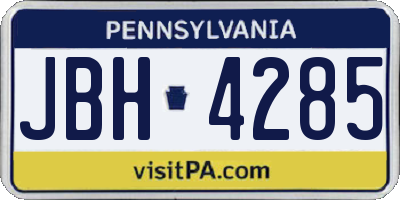 PA license plate JBH4285