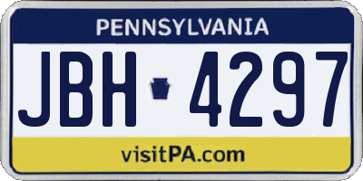 PA license plate JBH4297