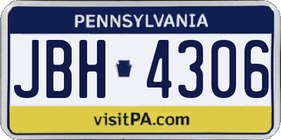 PA license plate JBH4306