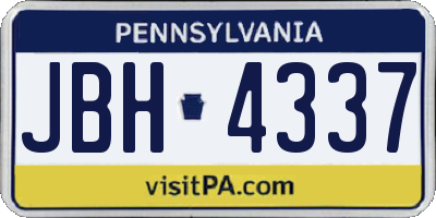 PA license plate JBH4337