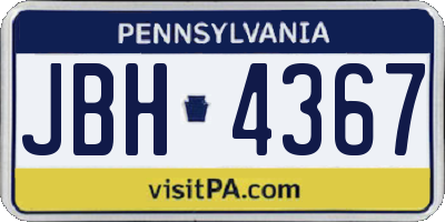 PA license plate JBH4367