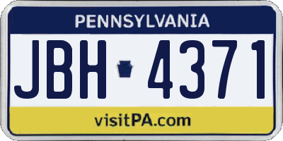 PA license plate JBH4371