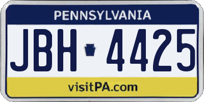 PA license plate JBH4425