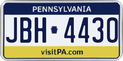 PA license plate JBH4430