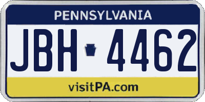 PA license plate JBH4462