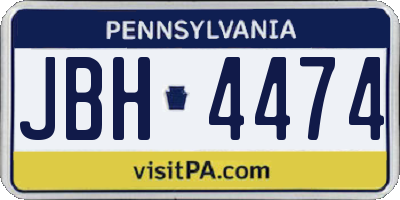 PA license plate JBH4474
