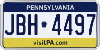 PA license plate JBH4497