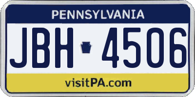 PA license plate JBH4506