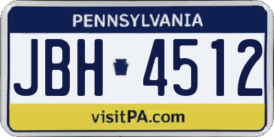 PA license plate JBH4512