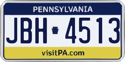 PA license plate JBH4513