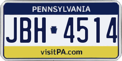 PA license plate JBH4514