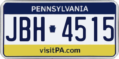 PA license plate JBH4515