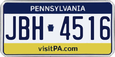 PA license plate JBH4516