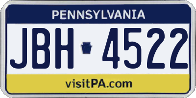 PA license plate JBH4522
