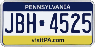 PA license plate JBH4525