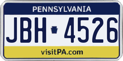 PA license plate JBH4526