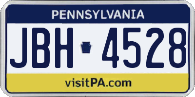 PA license plate JBH4528