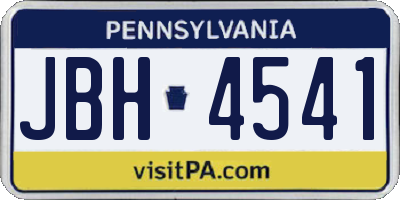 PA license plate JBH4541