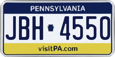 PA license plate JBH4550