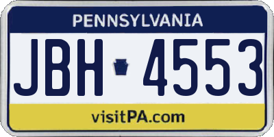 PA license plate JBH4553