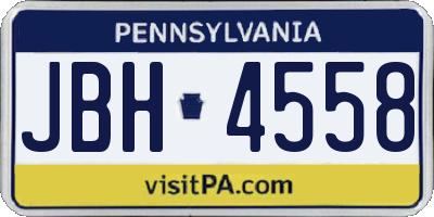 PA license plate JBH4558