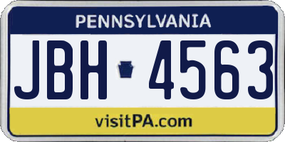 PA license plate JBH4563