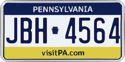 PA license plate JBH4564