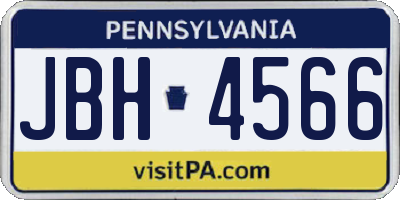 PA license plate JBH4566