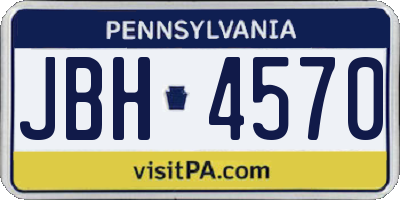 PA license plate JBH4570