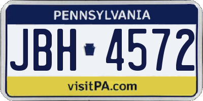 PA license plate JBH4572