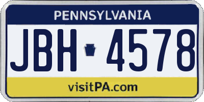 PA license plate JBH4578