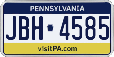 PA license plate JBH4585