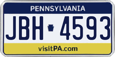 PA license plate JBH4593