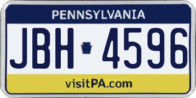 PA license plate JBH4596