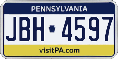 PA license plate JBH4597