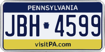 PA license plate JBH4599