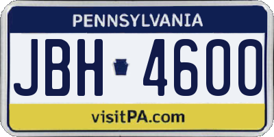 PA license plate JBH4600