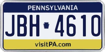 PA license plate JBH4610