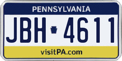 PA license plate JBH4611