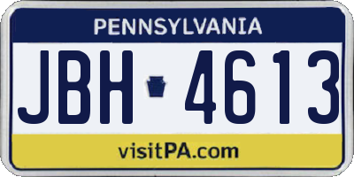 PA license plate JBH4613