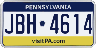 PA license plate JBH4614