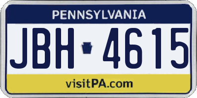 PA license plate JBH4615