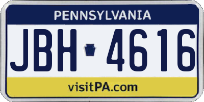 PA license plate JBH4616