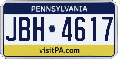 PA license plate JBH4617