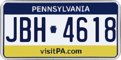 PA license plate JBH4618