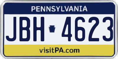 PA license plate JBH4623