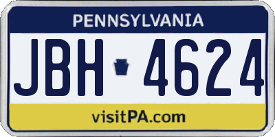 PA license plate JBH4624