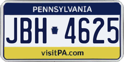 PA license plate JBH4625