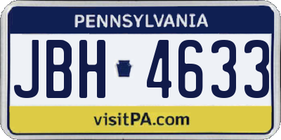 PA license plate JBH4633