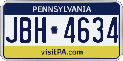 PA license plate JBH4634